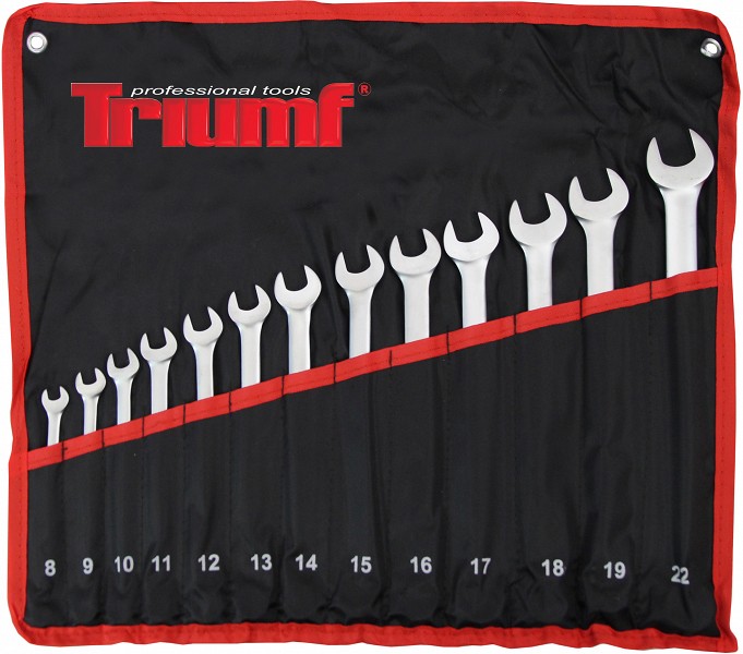 13-OS. EKSTRAPIKKADE SILMUS-LEHTVÕTMETE KOMPL. 8-22MM, TEKSTIILKOTT TRIUMF