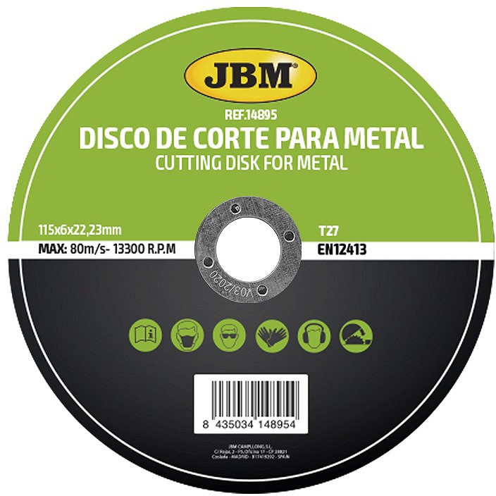 MONOKRISTALL ALUMIINIUMOKSIID LIHVKETAS METALLILE/TERASELE 115X6MM JBM