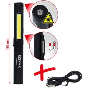 TASKULAMP "PLIIATS" TÜÜPI LAETAV 350LM, UV JA LASEROSUTIGA KS TOOLS