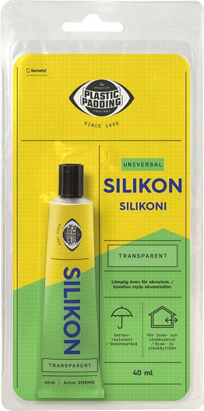 PLASTIC PADDING SILIKON TIHENDUSSILIKOON/LIIM LÄBIPAISTEV 40ML