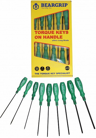 9-OS. AVAGA TORX KRUVIKEERAJATE KOMPL. TH8-TH40, MOSIV ERITERAS, ROHELINE 1K PEA BEARGRIP