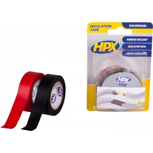 PVC ELEKTRIKU TEIP 5200 19MMX10M 2TK MUST+ PUNANE ISOLEER HPX