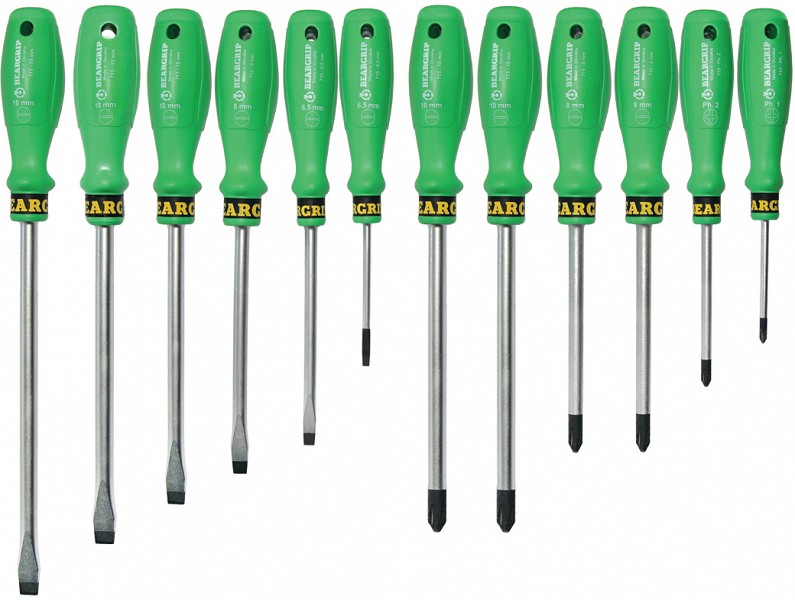 12-OS. KRUVIKEERAJATE KOMPL. PH-PZ-SL, MOSIV ERITERAS, ROHELINE 1K PEA BEARGRIP