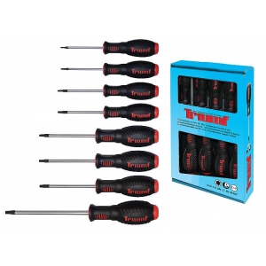 8-OS. TORX KRUVIKEERAJATE KOMPLEKT T8-T40, TORX KRUVIKEERAJA PIKK T15X300MM, 2K-NONSLIP, PAPPKARP TRIUMF