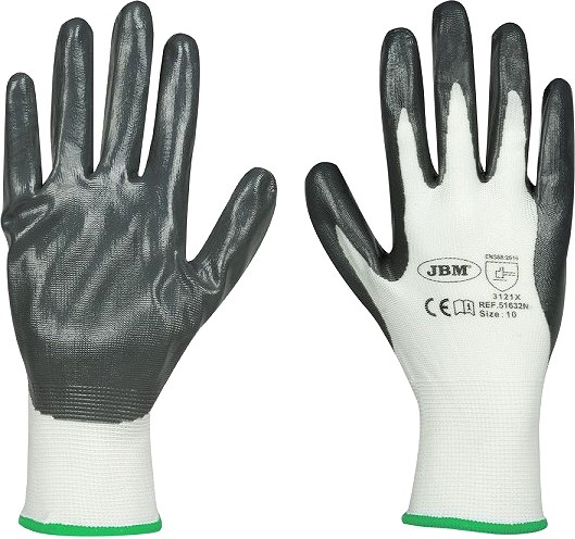 TEKSTIIL-NITRIIL TÖÖKINDAD "TEX-NITRILE" 11", HALL, 1TK ÜKSIK KILEPAKK JBM