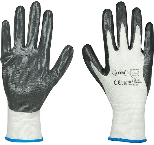 TEKSTIIL-NITRIIL TÖÖKINDAD "TEX-NITRILE" 10", HALL, 1TK ÜKSIK KILEPAKK JBM