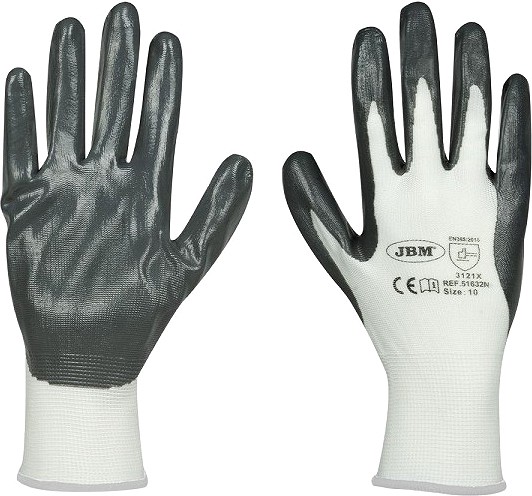 TEKSTIIL-NITRIIL TÖÖKINDAD "TEX-NITRILE" 9", HALL, 1TK ÜKSIK KILEPAKK JBM