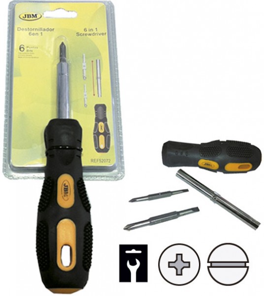 6-OS. KRUVIKEERAJA KOMPL. VAHETATAVATE OTSIKUTEGA (+/-) JA 8-9MM PADRUN JBM