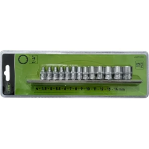13-OS. 1/4" PADRUNITE KOMPLEKT 4-14MM, 12-KANT, METALLSIINIL JBM