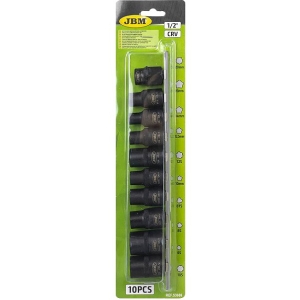 10-OS. AUTONDUSE ERI-PADRUNITE (LÖÖK) KOMPLEKT 1/2", METALLSIINIL JBM