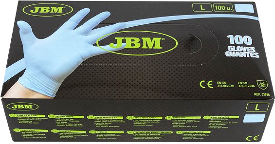 NITRIILKINDAD, SINISED "BLUE" 3.5MIL L 100TK JBM