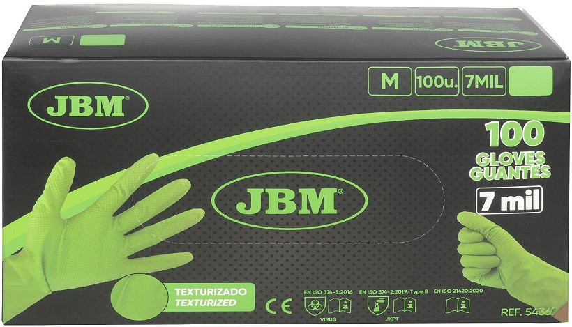 TÖÖKINDAD NITRIIL STRUKTUURNE "FORCE GREEN HD 7,0MIL", ROHELINE L 100TK JBM