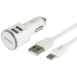 LAADIMISKOMPLEKT 12/24V LAADIJA/USB-C LAADIMISJUHE USB 2X3,4A WAYME