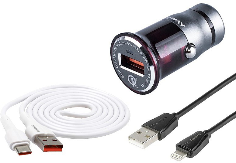 SIGARETISÜÜTAJA PESASSE KIIRLAADIJA USB 12V/24V + USB KAABEL WAYME