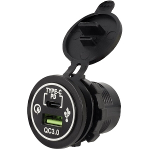 USB/USB-C LAADIJA 12/24V 30W SÜVISTATAV+KAABEL 60CM CARMOTION