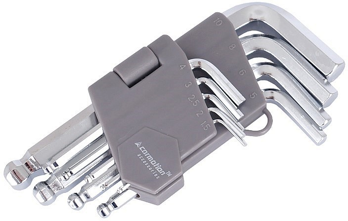 9-OS. L-KUUSKANTVÕTMETE KOMPL. 1.5-10MM KUULOTS 130MM CARMOTION