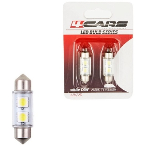 12V SV8,5-8 LED PIRN 36MM VALGE BLISTER 2TK 4CARS