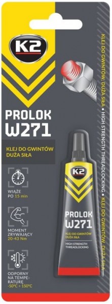 K2 PROLOK W275 HIGH STRENGHT ANAEROOBNE PUNANE KEERMELIIM 6ML