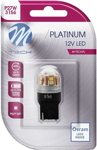 12V/24V P27W LED PIRN 3,9W 3156 CANBUS PLATINUM BLISTER 1TK (OSRAM LED) M-TECH