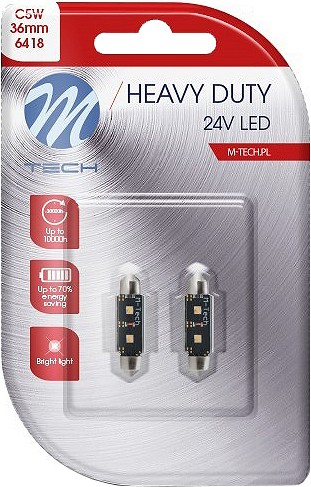24V SV8,5-8 LED PIRN 3,2W 36MM C5W CANBUS HEAVY DUTY BLISTER 2TK M-TECH