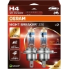 12V H4 PIRN 60/55W P43T NIGHT BREAKER +220% 2HB 2TK OSRAM