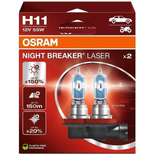 12V H11 PIRN 55W PGJ19-2 NIGHT BREAKER LASER +150% 2TK OSRAM