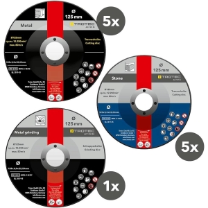 11-OS. ABRASIIVKETASTE KOMPLEKT METALLILE JA KIVILE 125MM TROTEC