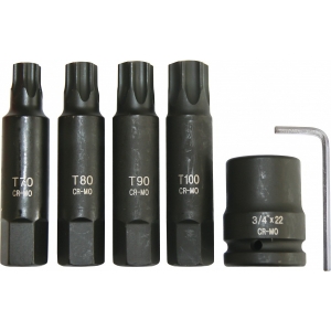 6-OS. 3/4" PIKKADE TORX LÖÖKOTSIKUTE KOMPL. T70/T80/T90/T100 TRIUMF