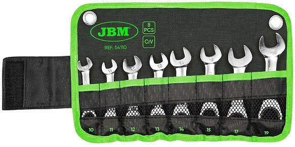 8-OS. TIRR SILMUS-LEHTVÕTMETE KOMPL. 10-19MM TEKSTIILKOTIS JBM*