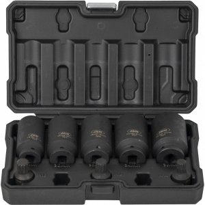 8-OS. 1/2" PIKKADE 6-KANT LÖÖKPADRUNITE + 12-TÄHIK OTSIKUTE KOMPL. 27-36MM & M14-M18 JBM