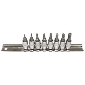 8-OS. 1/4" TORX PADRUNOTSIKUTE KOMPL. T8-T40. SIINIL TRIUMF
