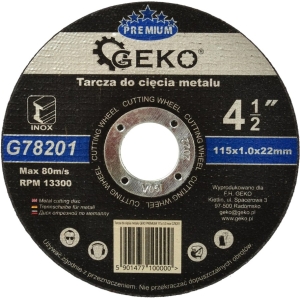 LÕIKEKETAS METALLILE/TERASELE 115X1X22.2MM PREMIUM GEKO